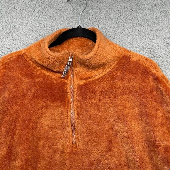 Urban Outfitters Women Sweater Orange Crop Fleece Mock Neck 1/2 Zip Boho Size M - Picture 2 of 11